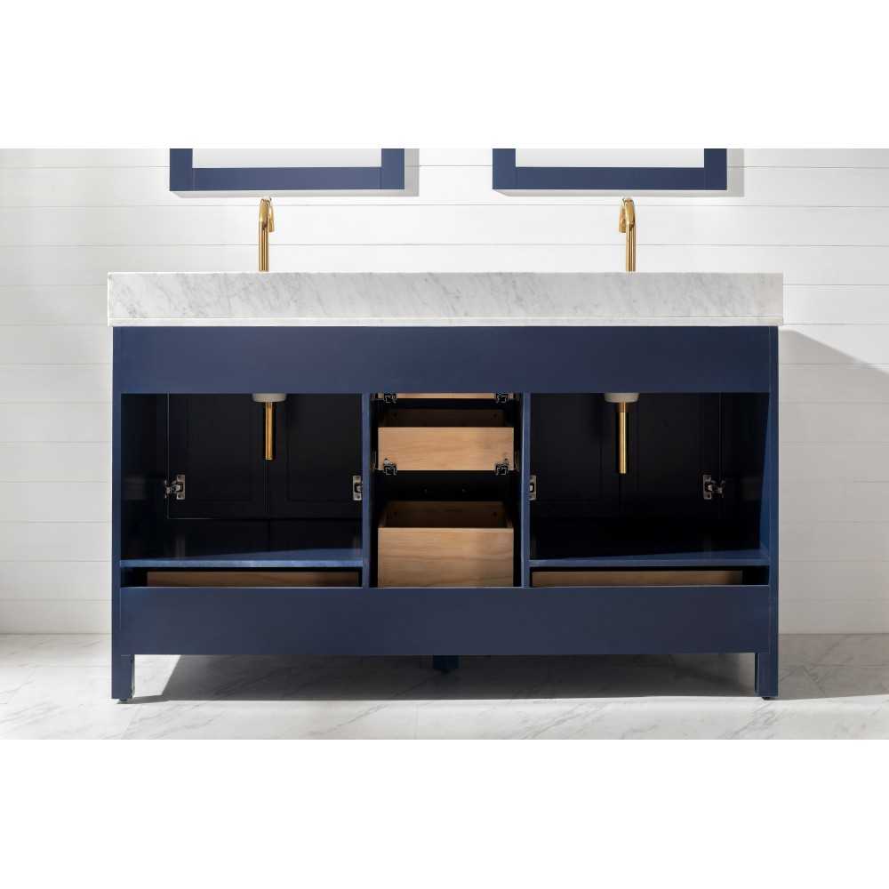 Valentino 60" Double Sink Vanity in Blue