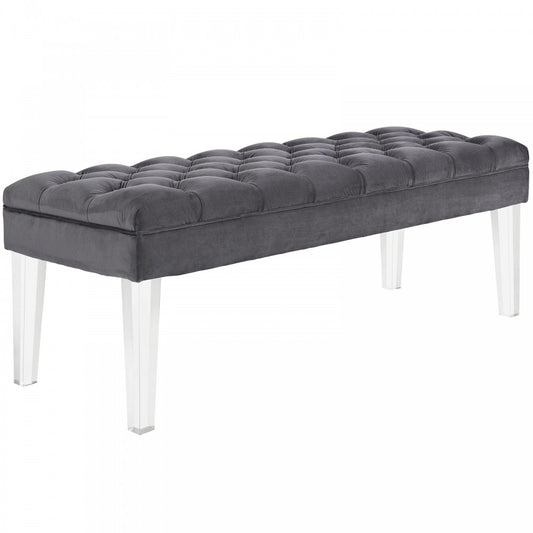 Valet Performance Velvet Bench, Gray