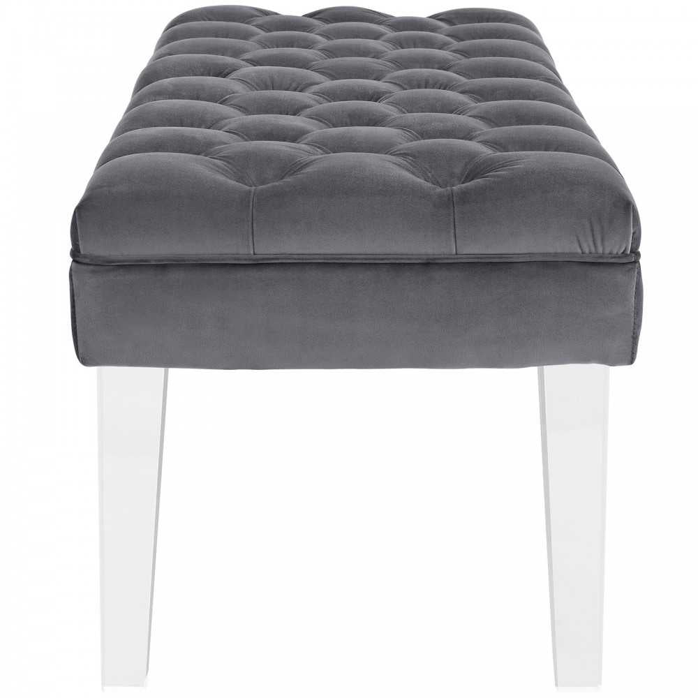 Valet Performance Velvet Bench, Gray