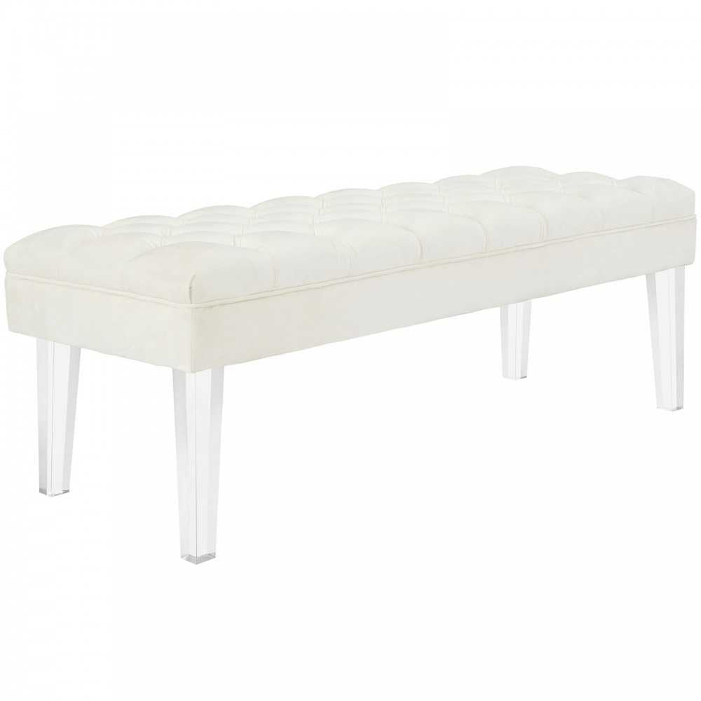 Valet Performance Velvet Bench, Ivory