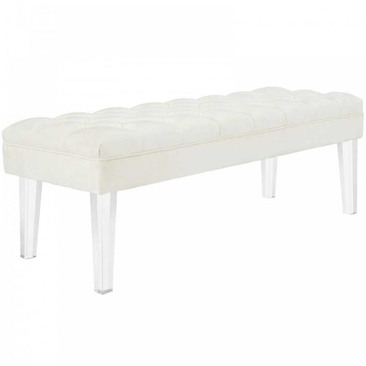Valet Performance Velvet Bench, Ivory