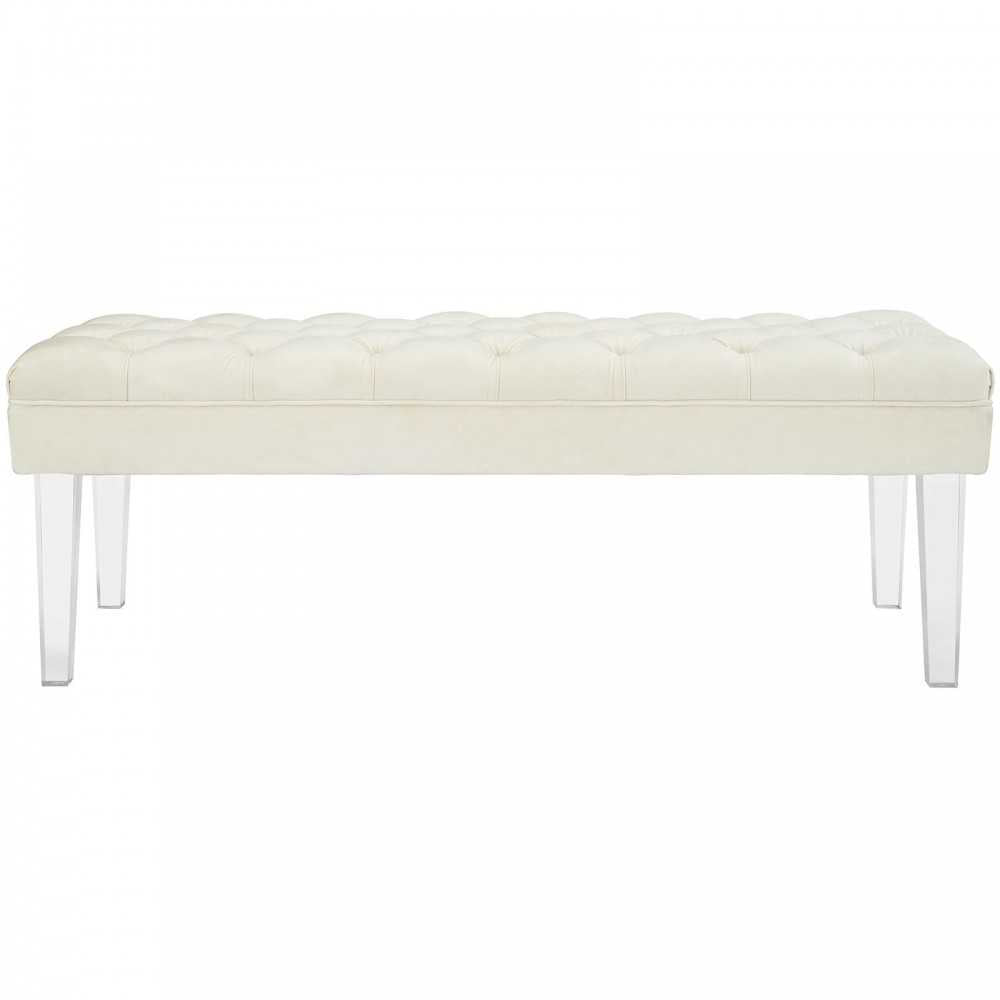 Valet Performance Velvet Bench, Ivory