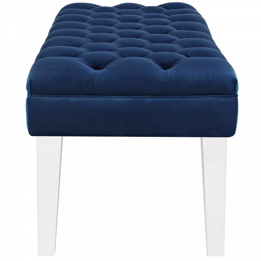 Valet Performance Velvet Bench, Navy