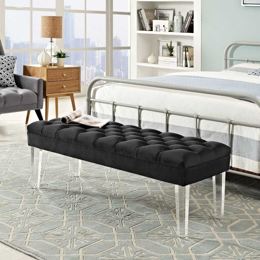 Valet Performance Velvet Bench, Black