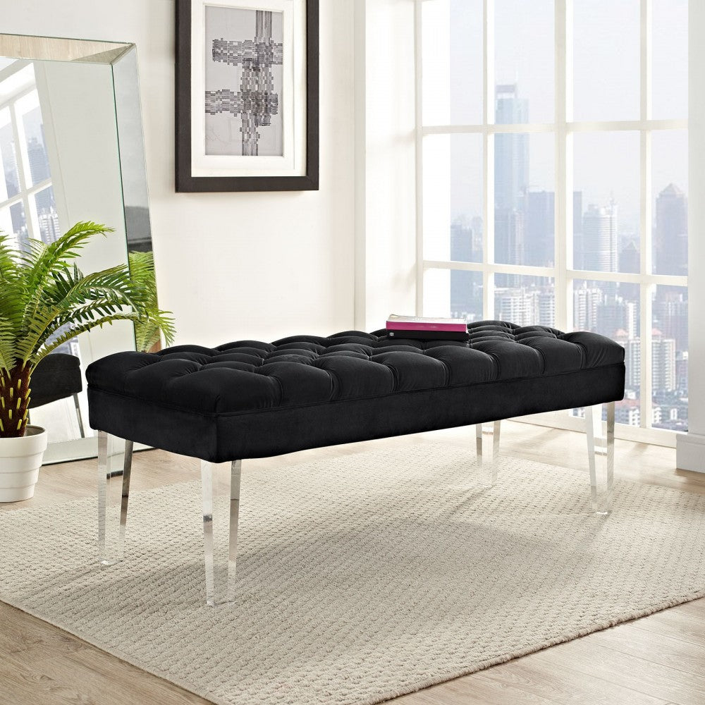Valet Performance Velvet Bench, Black