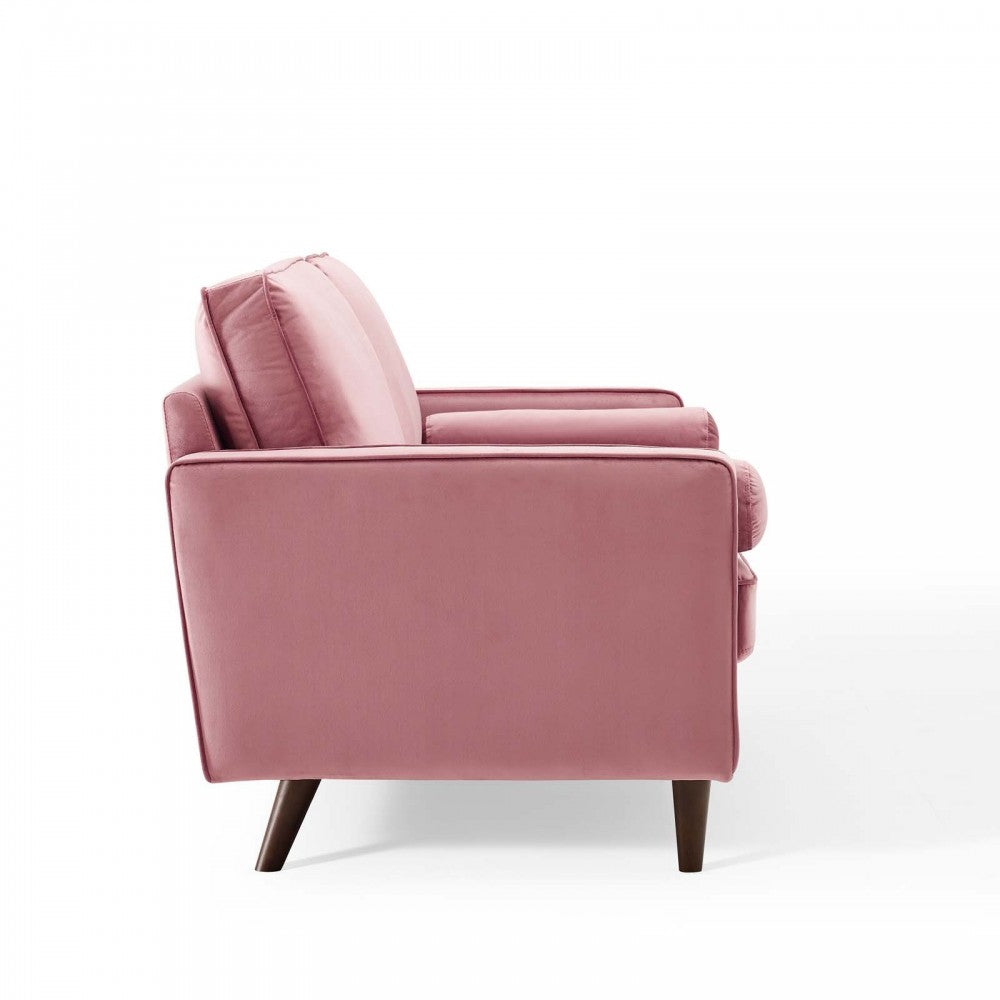 Valour Performance Velvet Loveseat, Dusty Rose