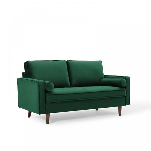Valour Performance Velvet Loveseat, Green
