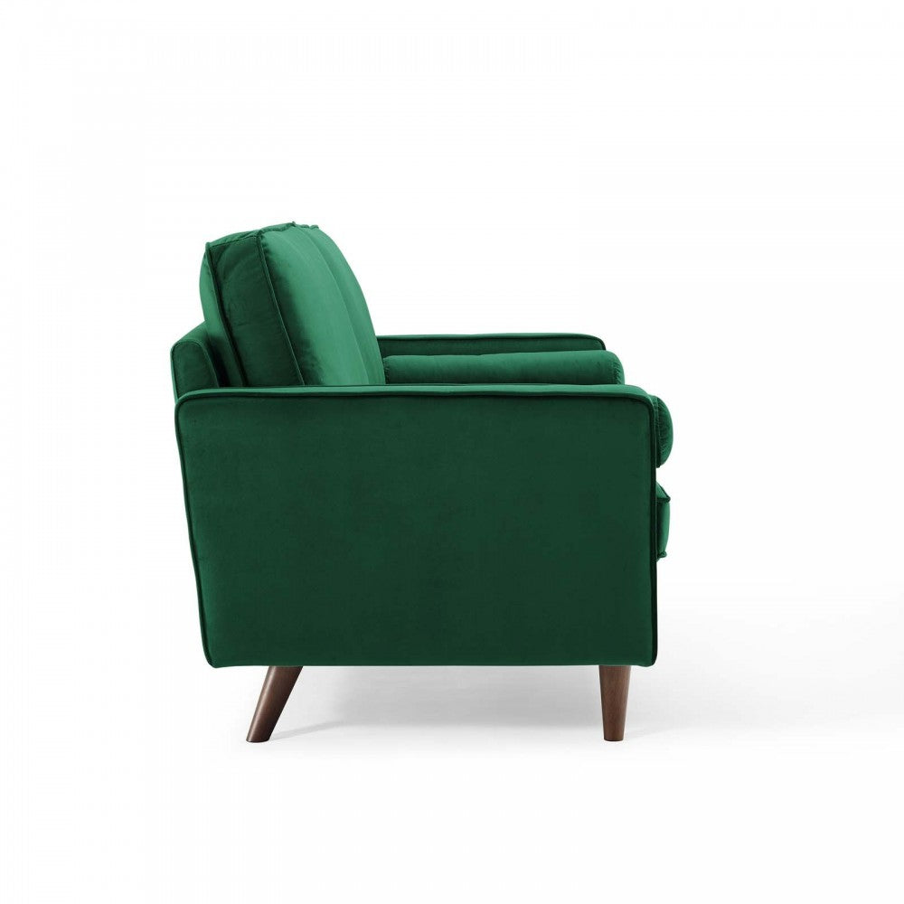 Valour Performance Velvet Loveseat, Green