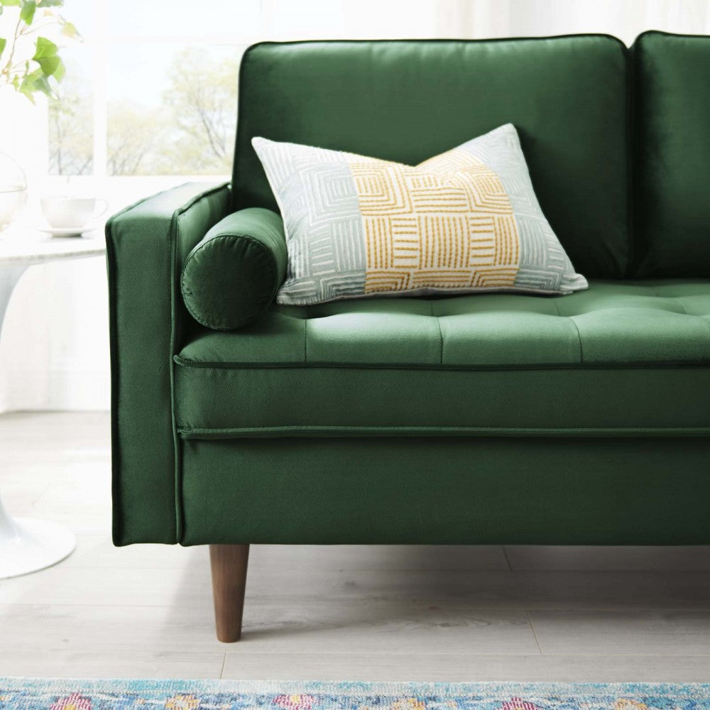 Valour Performance Velvet Loveseat, Green