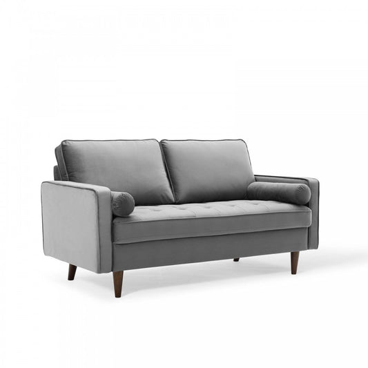 Valour Performance Velvet Loveseat, Gray