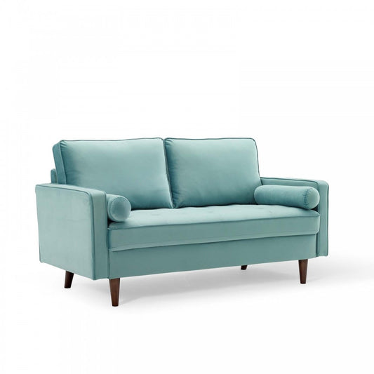 Valour Performance Velvet Loveseat, Mint