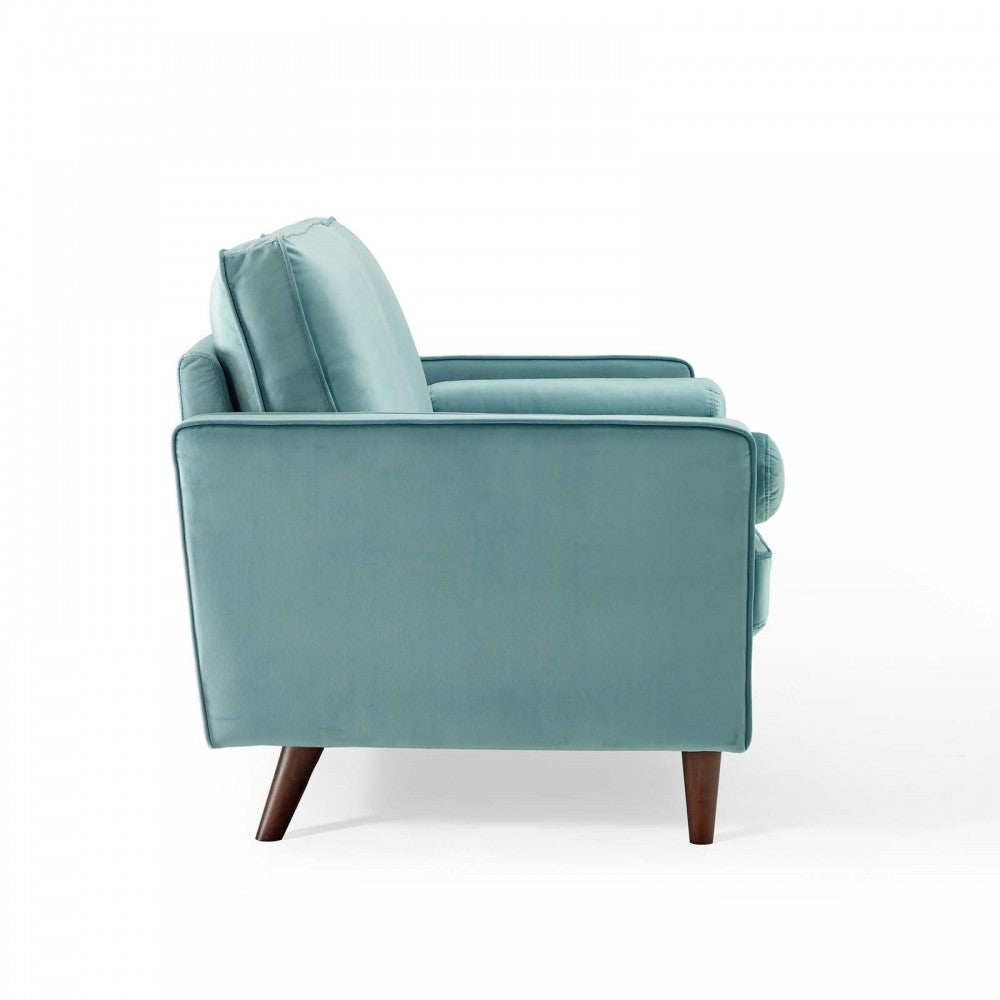 Valour Performance Velvet Loveseat, Mint