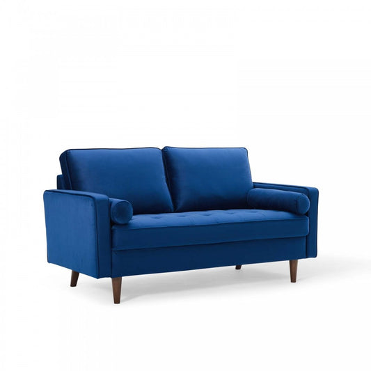 Valour Performance Velvet Loveseat, Navy