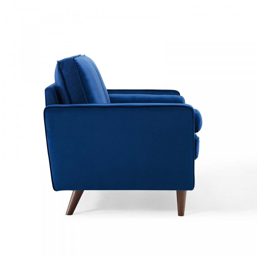 Valour Performance Velvet Loveseat, Navy