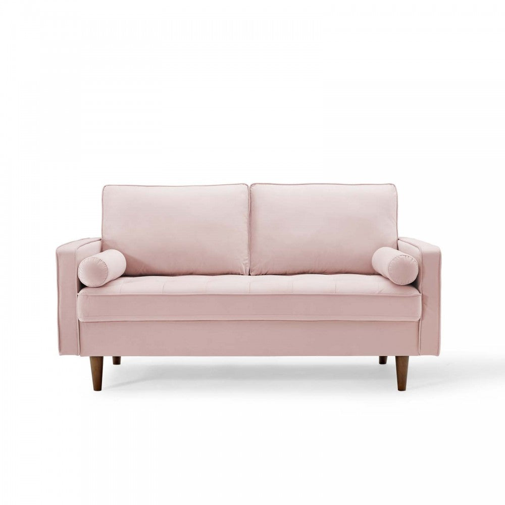 Valour Performance Velvet Loveseat, Pink