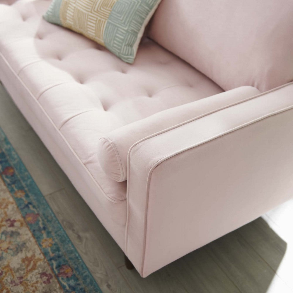 Valour Performance Velvet Loveseat, Pink