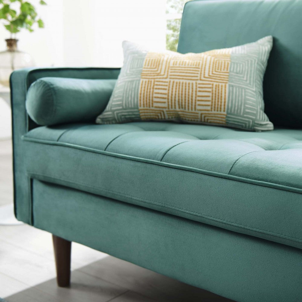 Valour Performance Velvet Loveseat, Teal
