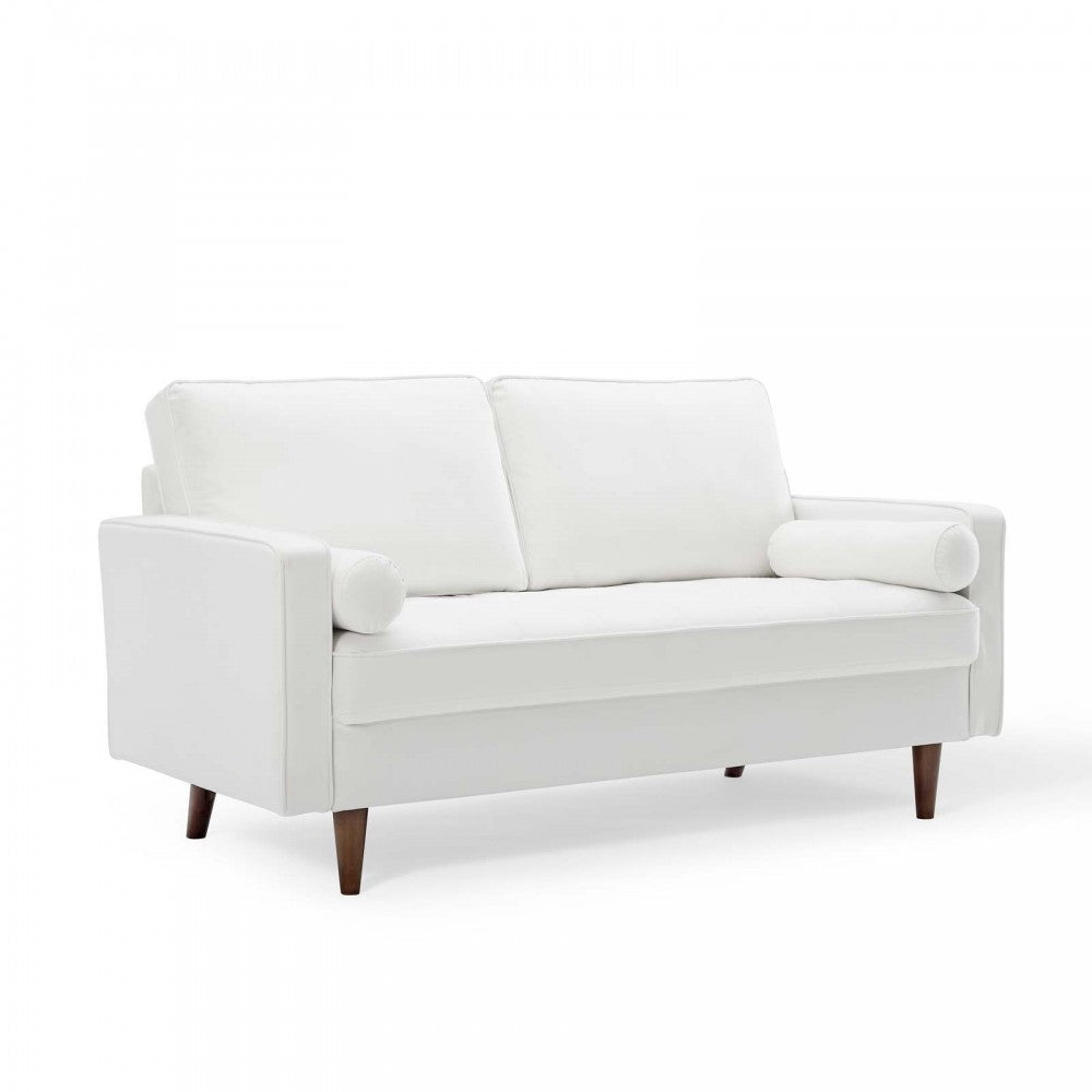 Valour Performance Velvet Loveseat, White