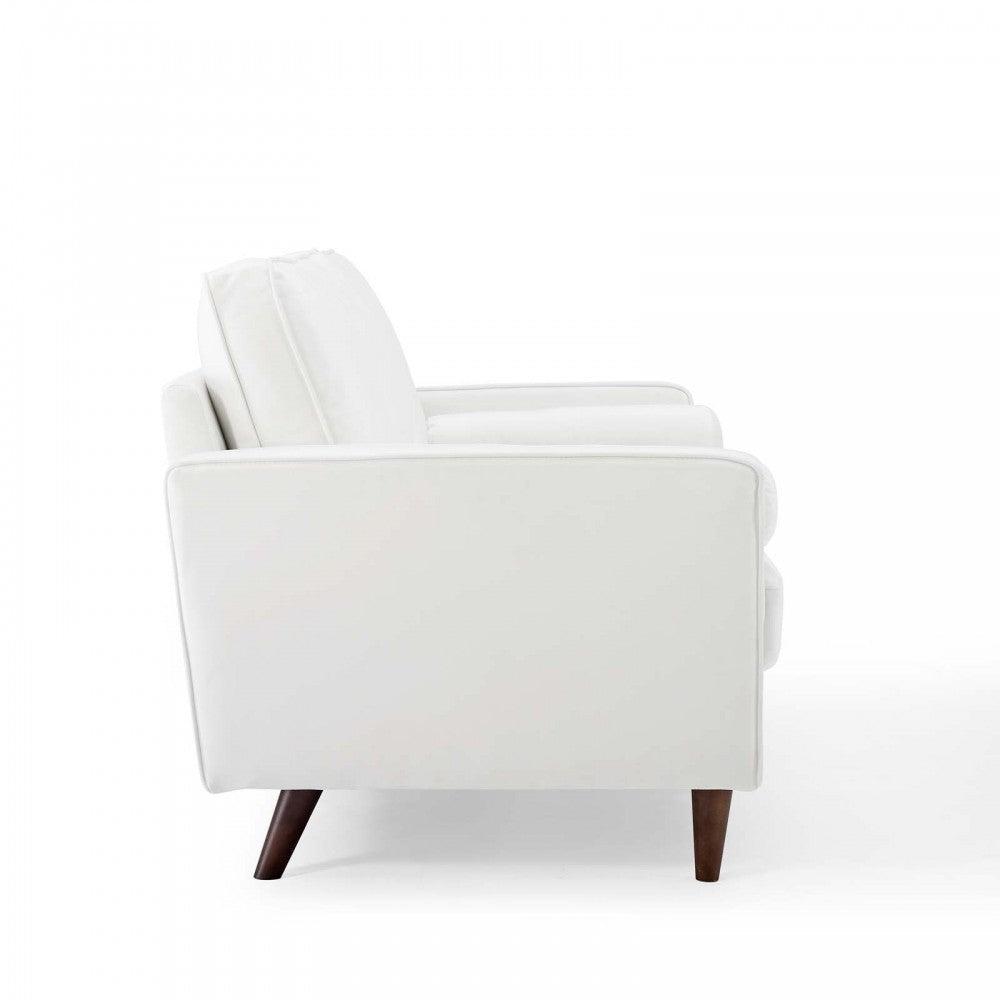 Valour Performance Velvet Loveseat, White