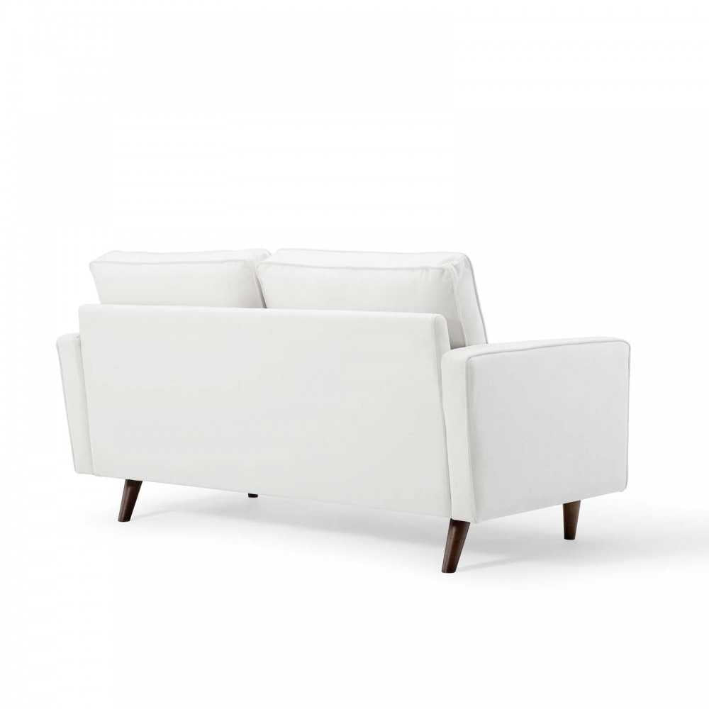Valour Performance Velvet Loveseat, White