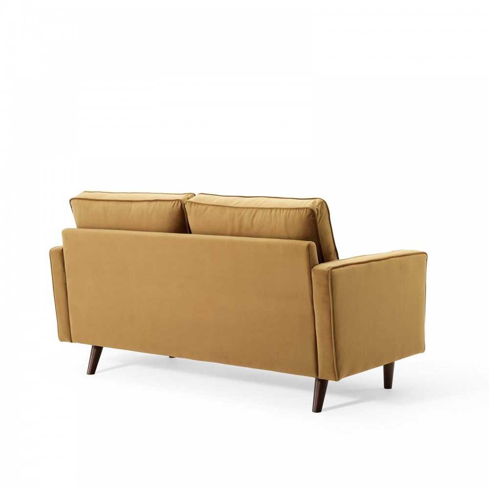 Valour Performance Velvet Loveseat, Cognac