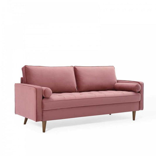 Valour Performance Velvet Sofa, Dusty Rose