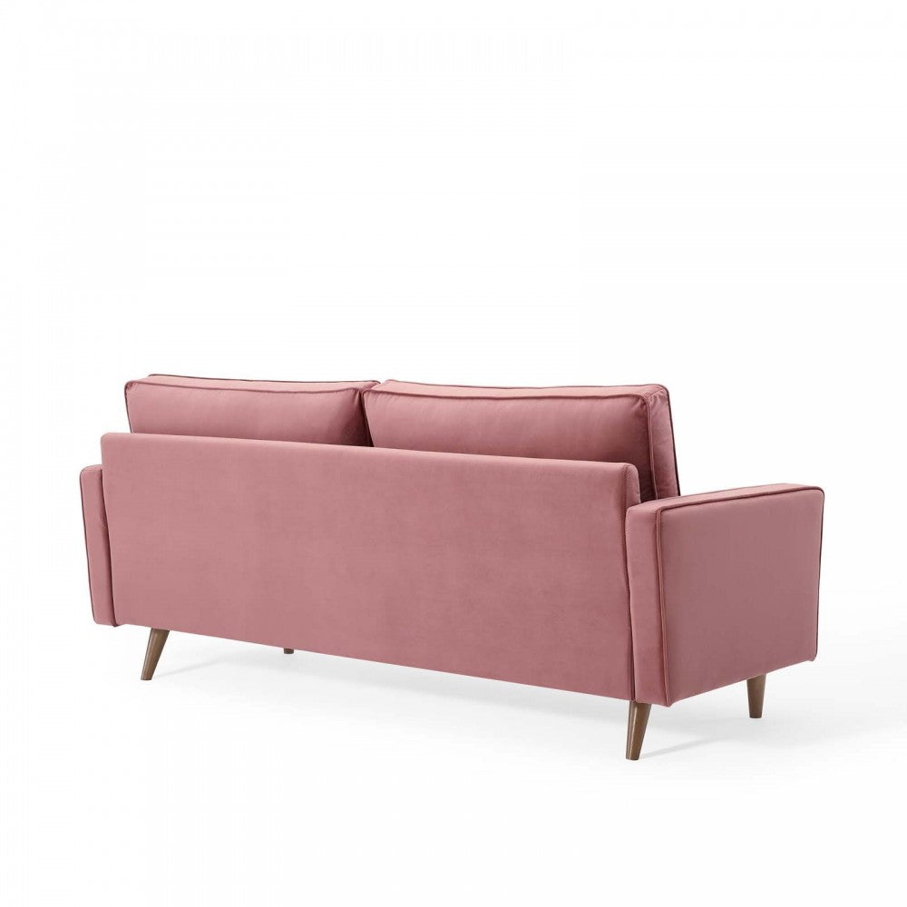 Valour Performance Velvet Sofa, Dusty Rose