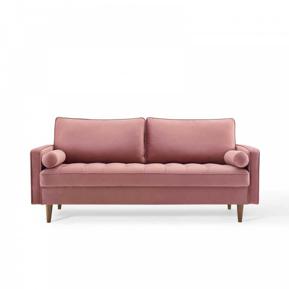 Valour Performance Velvet Sofa, Dusty Rose