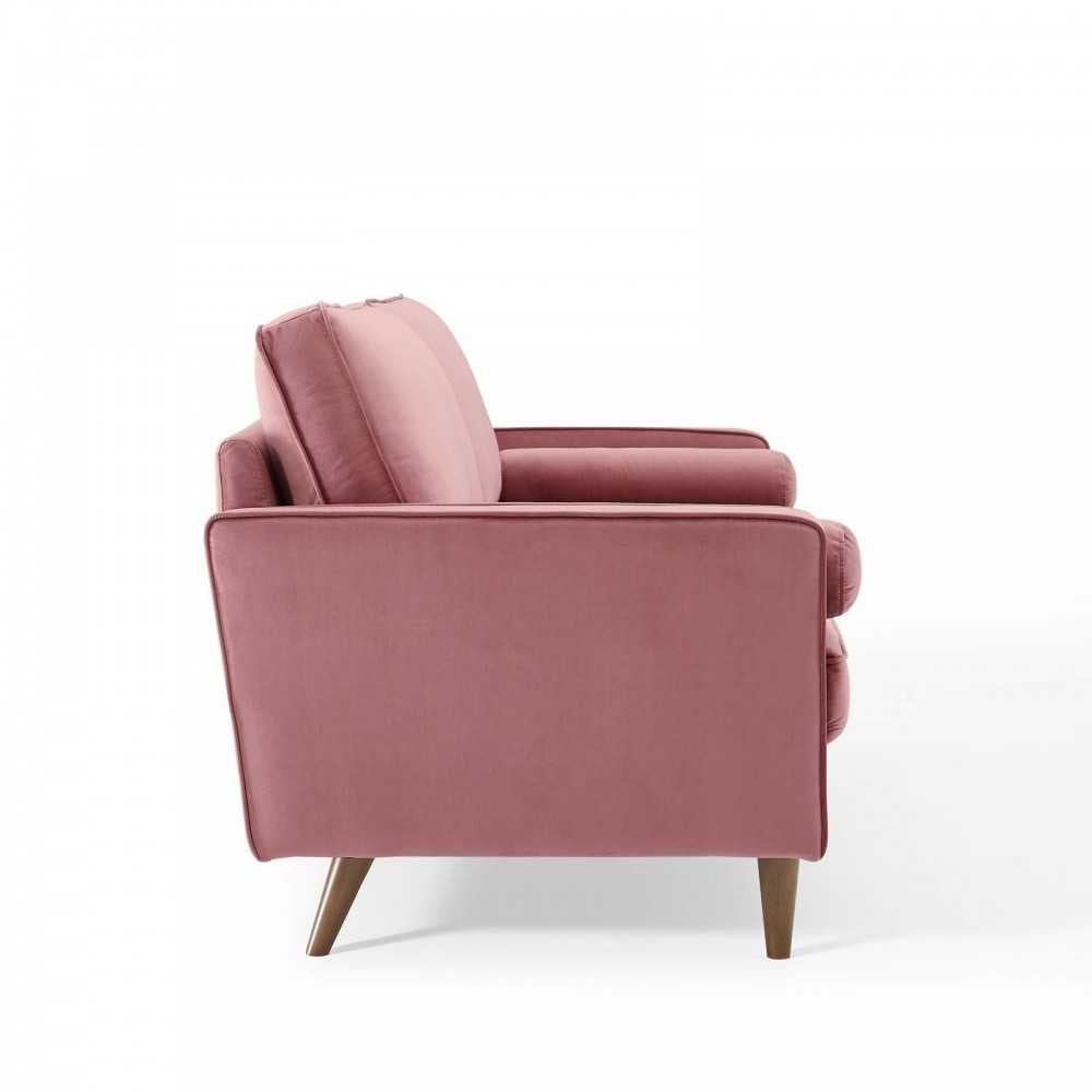 Valour Performance Velvet Sofa, Dusty Rose