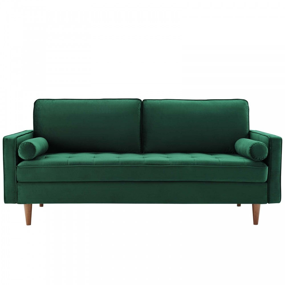 Valour Performance Velvet Sofa, Green