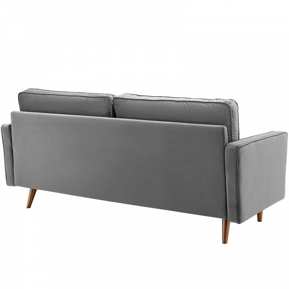 Valour Performance Velvet Sofa, Gray
