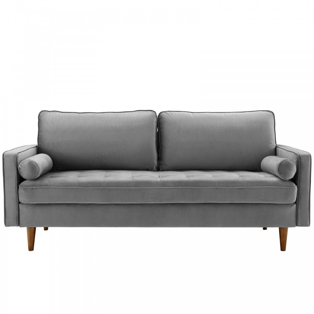 Valour Performance Velvet Sofa, Gray