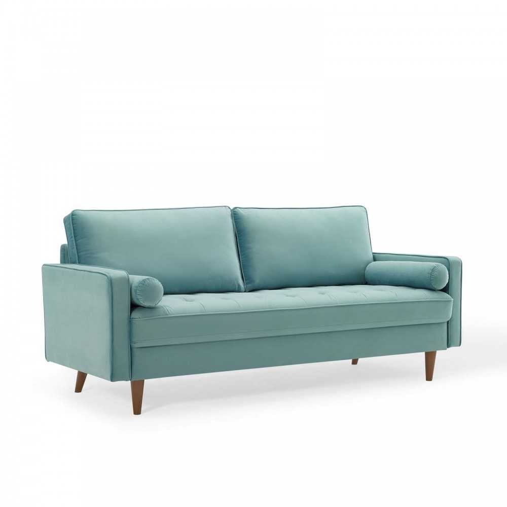 Valour Performance Velvet Sofa, Mint