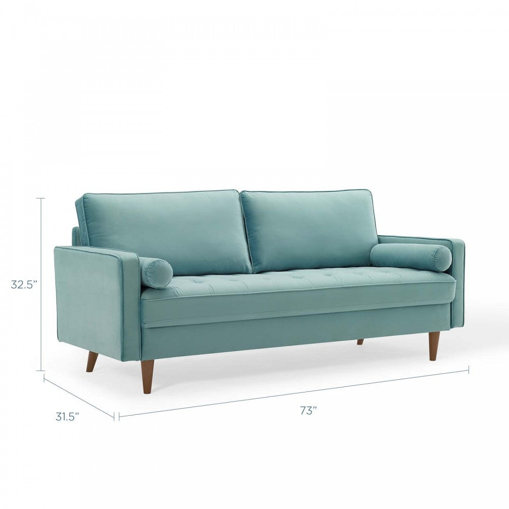 Valour Performance Velvet Sofa, Mint