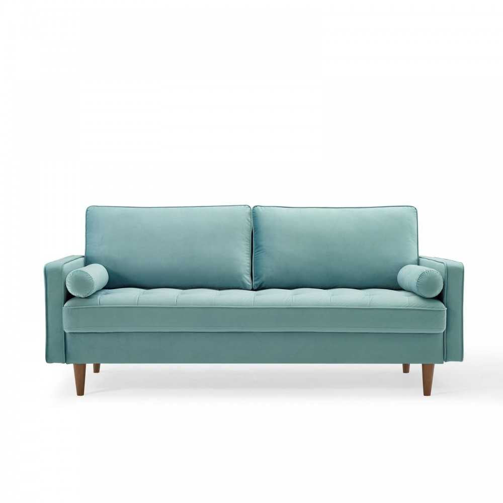Valour Performance Velvet Sofa, Mint