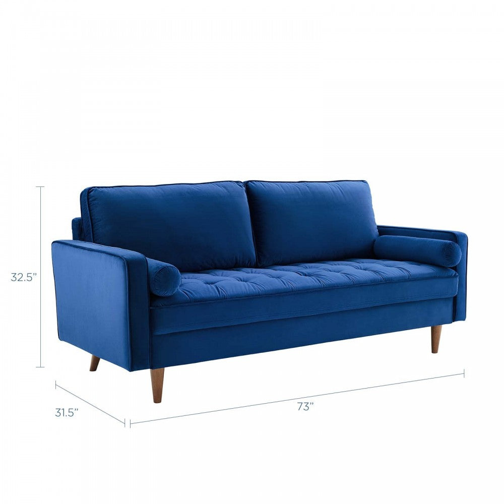 Valour Performance Velvet Sofa, Navy