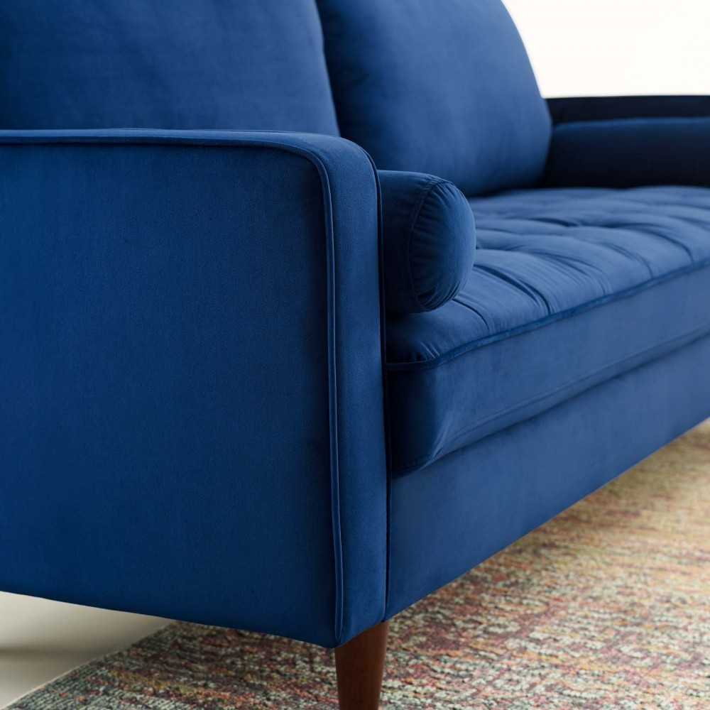 Valour Performance Velvet Sofa, Navy