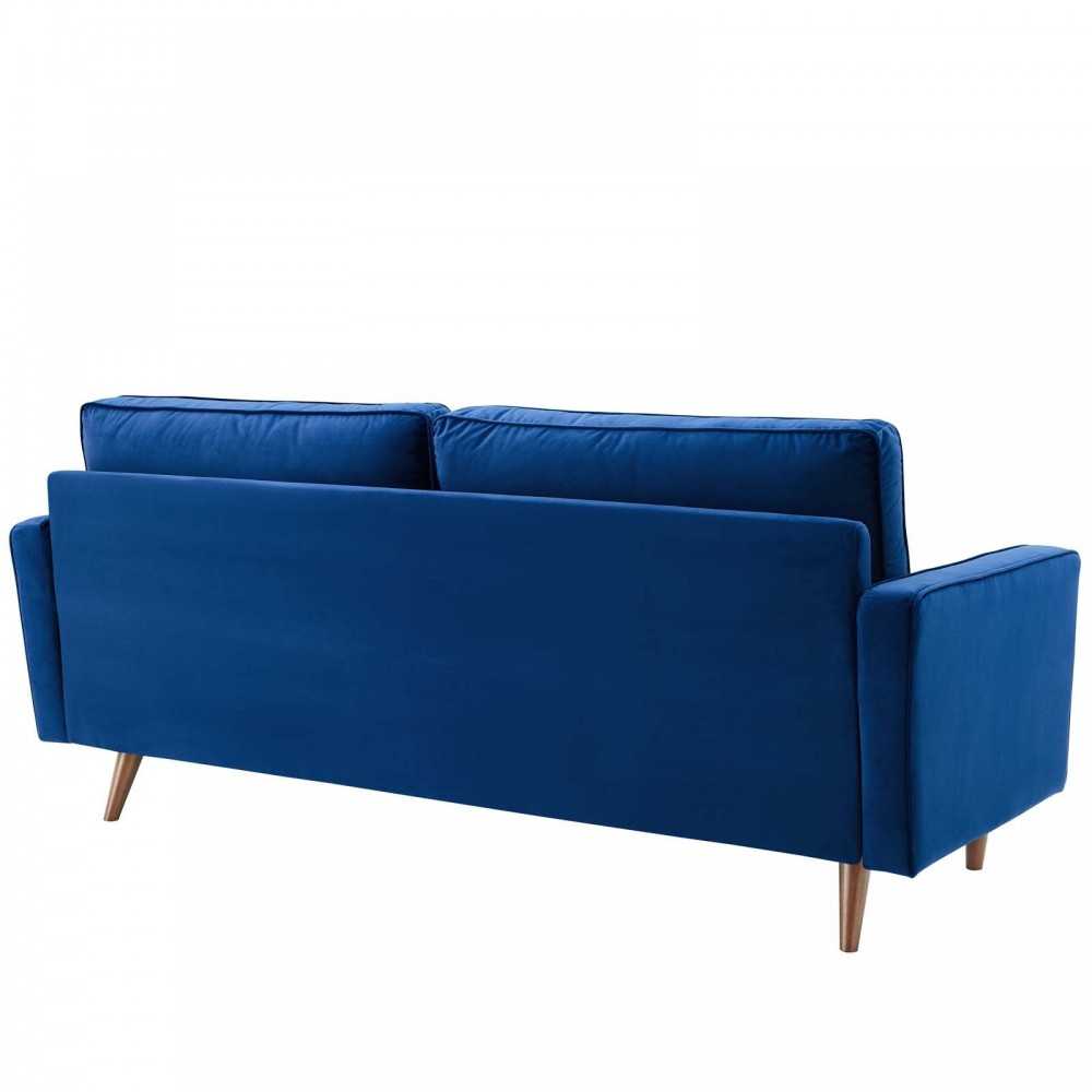Valour Performance Velvet Sofa, Navy
