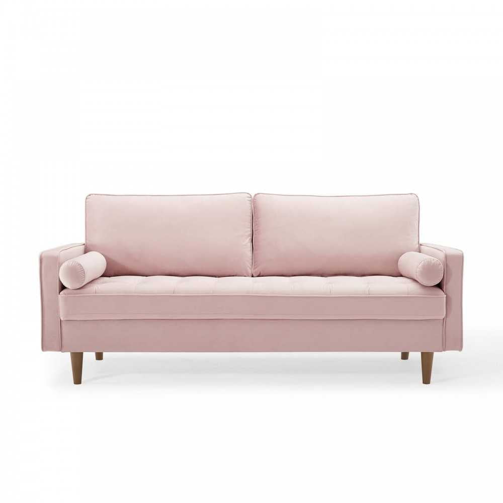 Valour Performance Velvet Sofa, Pink
