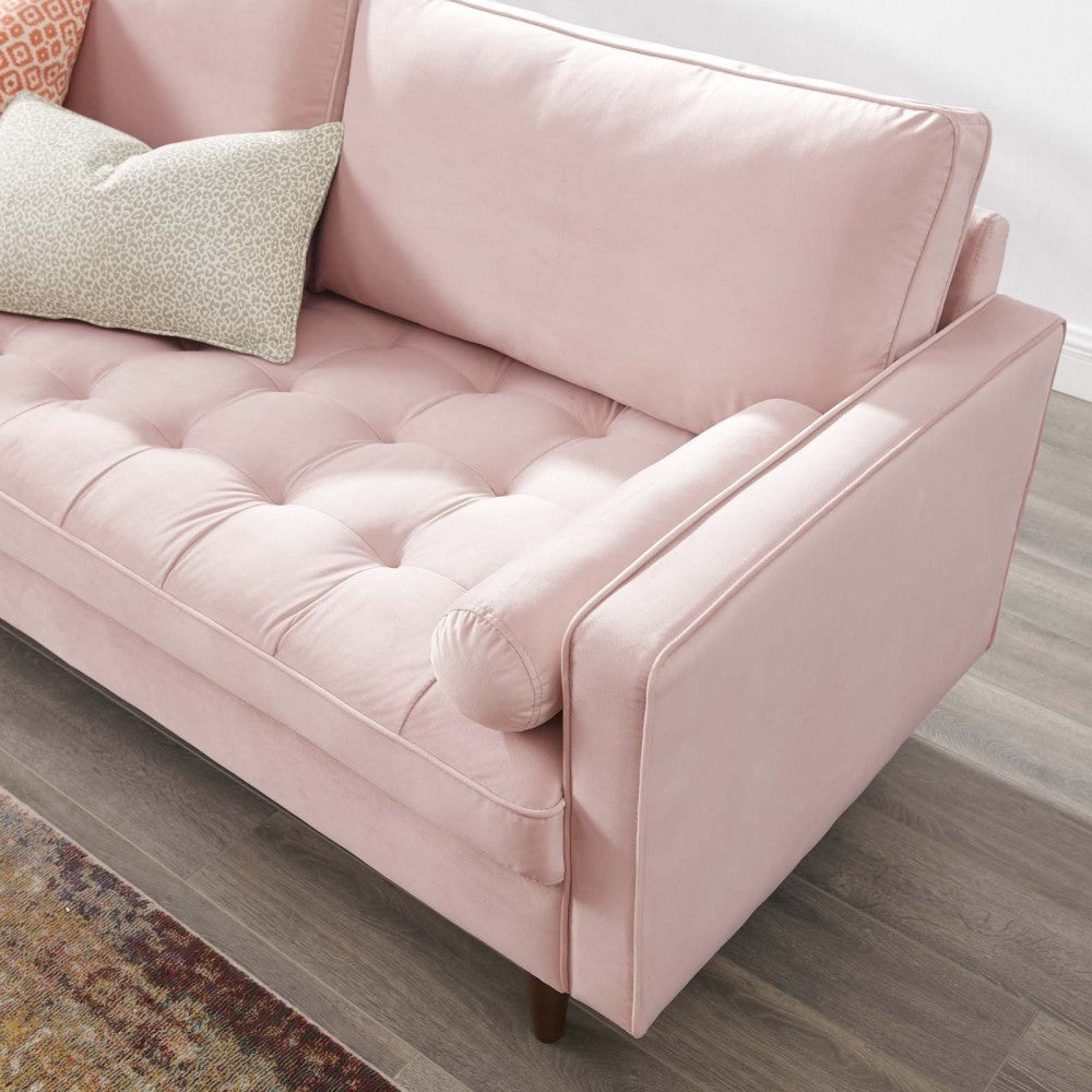 Valour Performance Velvet Sofa, Pink