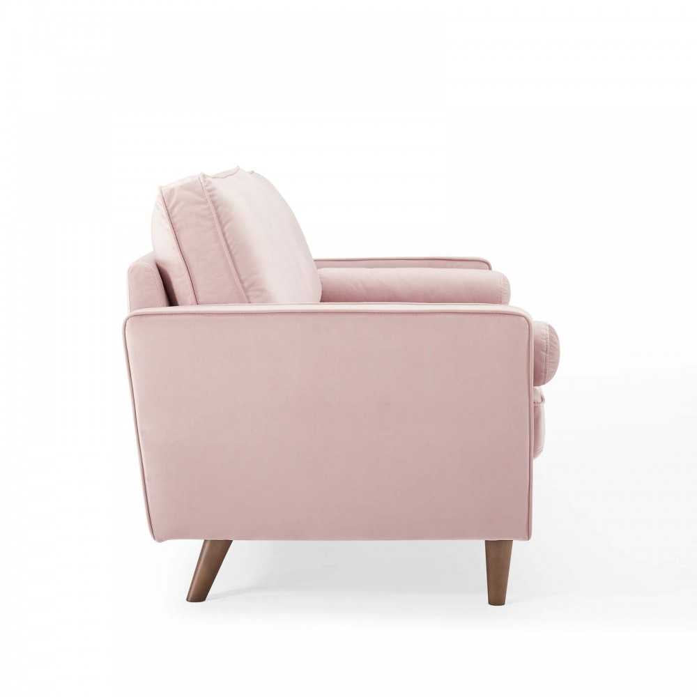 Valour Performance Velvet Sofa, Pink