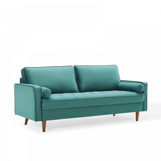 Valour Performance Velvet Sofa, Teal