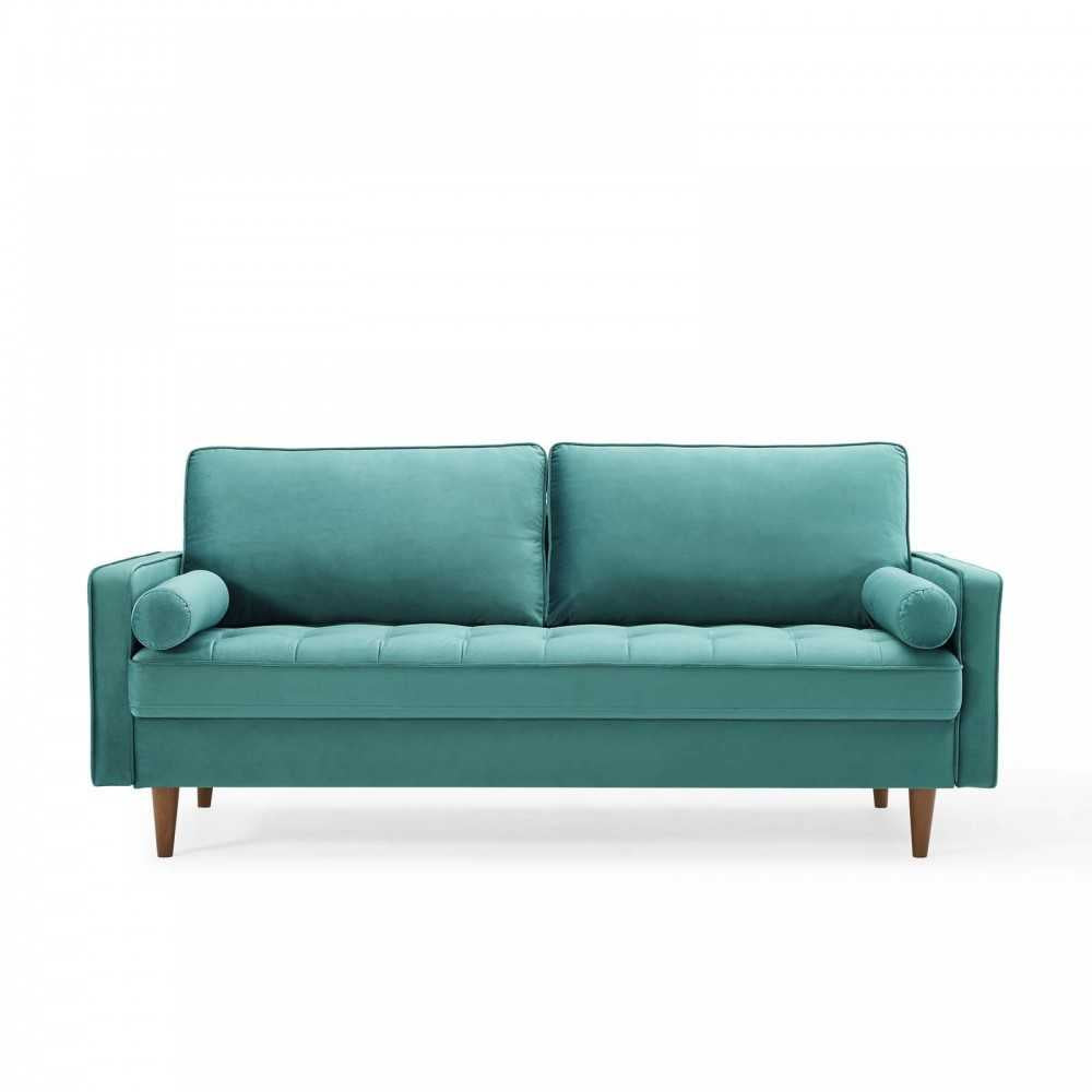 Valour Performance Velvet Sofa, Teal