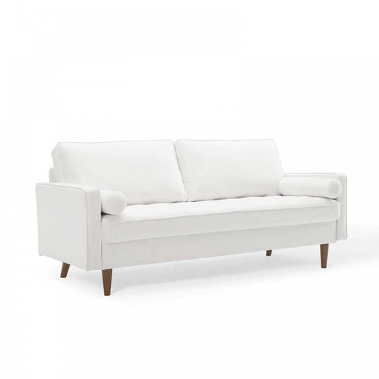 Valour Performance Velvet Sofa, White