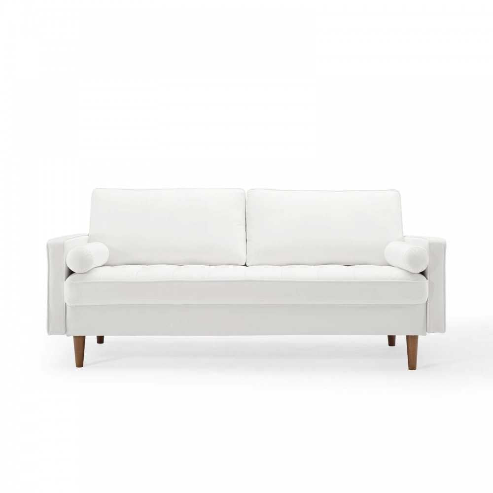 Valour Performance Velvet Sofa, White