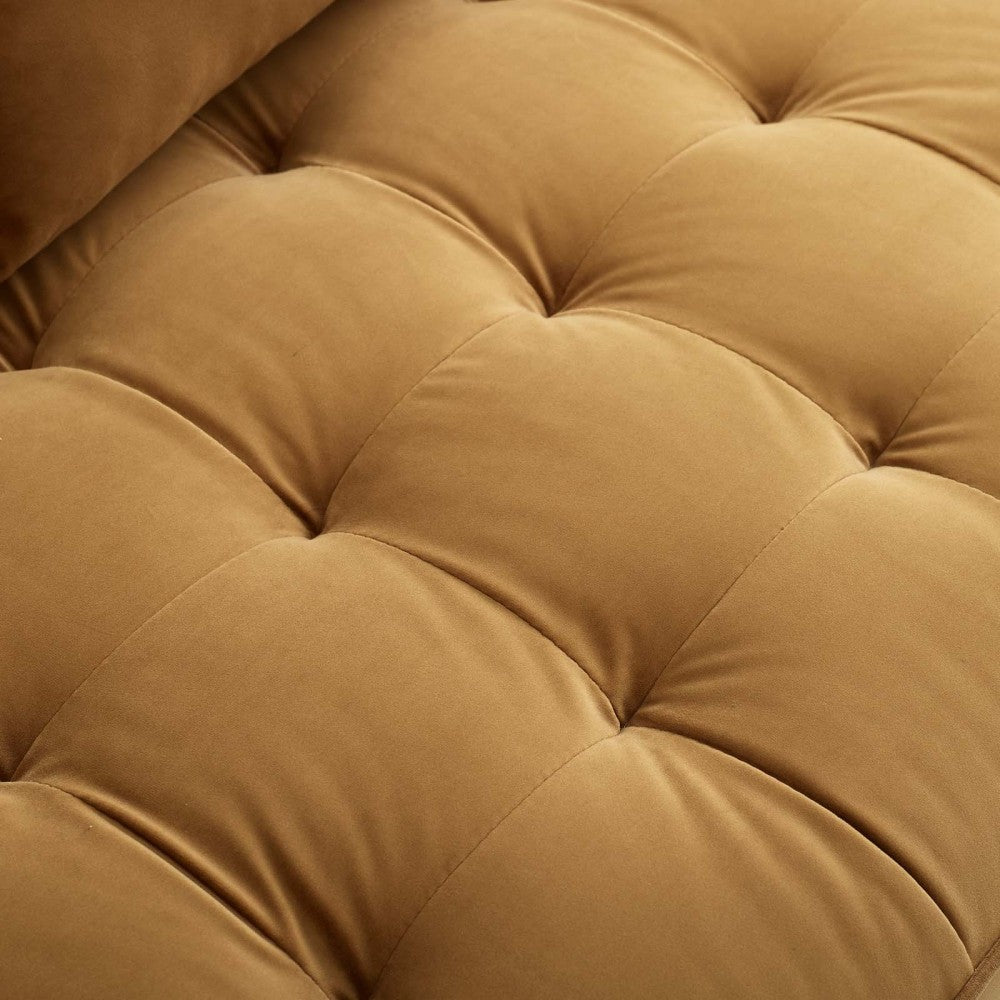 Valour Performance Velvet Sofa, Cognac