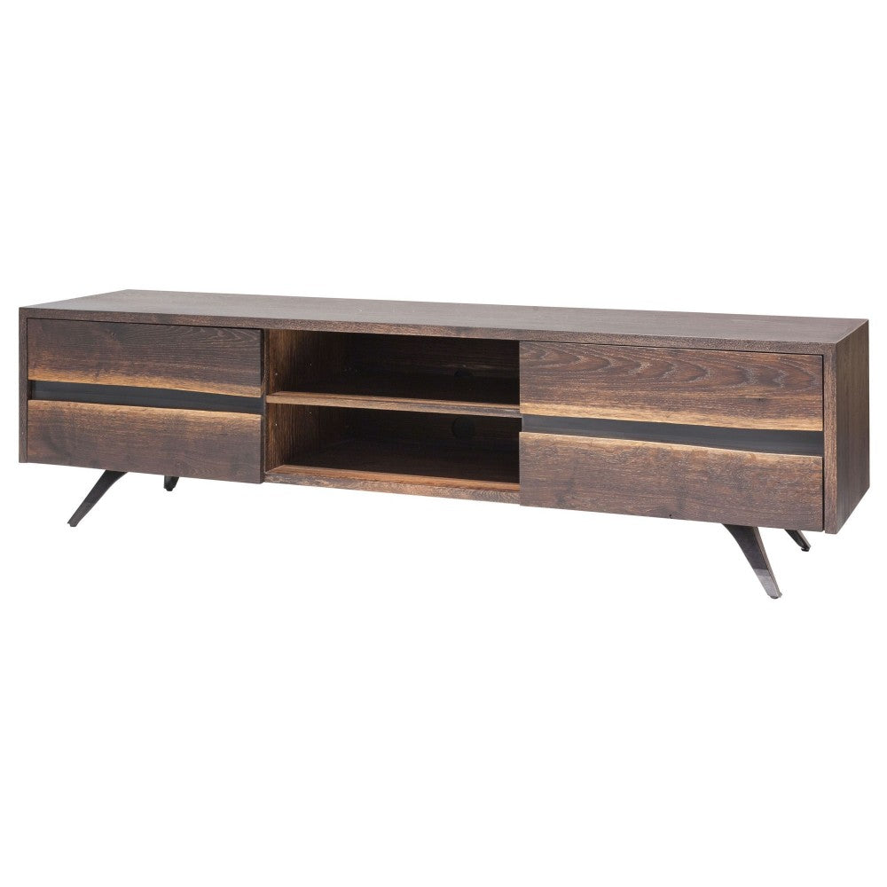 Vega Seared Wood Media Unit Cabinet