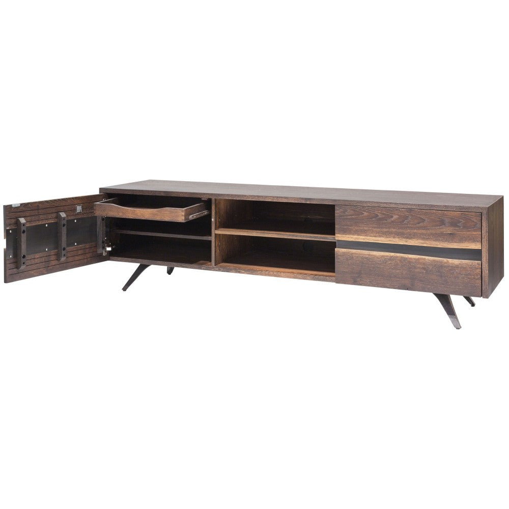 Vega Seared Wood Media Unit Cabinet