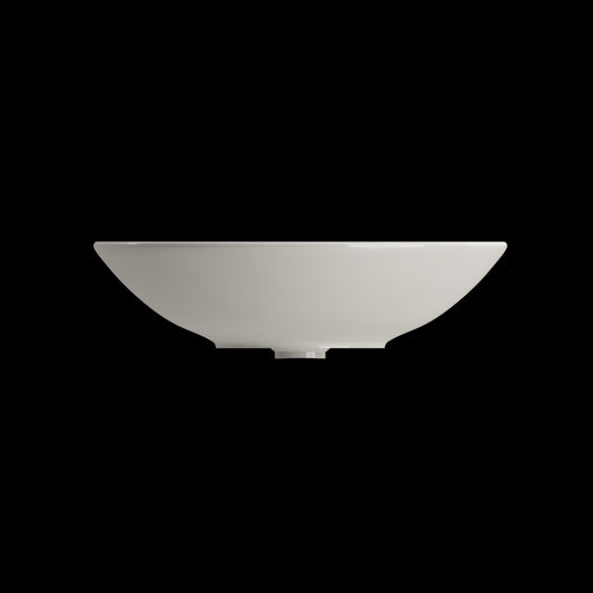 Venezia Vessel Fireclay 15.75 in. with Matching Drain Cover in Biscuit