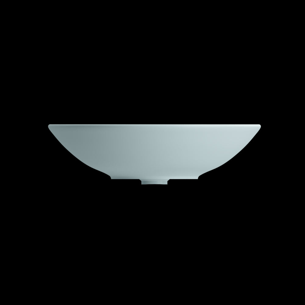 Venezia Vessel Fireclay 15.75 in. with Matching Drain Cover in Matte Ice Blue
